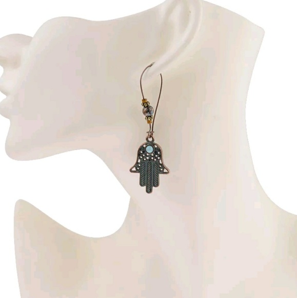 Sold Bohemian hand of Fatima earrings - Picture 4 of 4